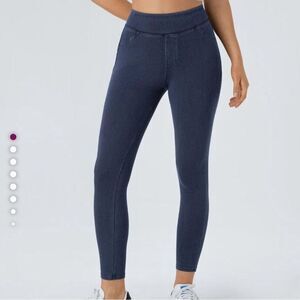 Halara Flex High Waisted Knit Denim Blue Legging 1X NEW
